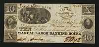 Philadelphia, PA Manual Labor Banking House, 1836 $10